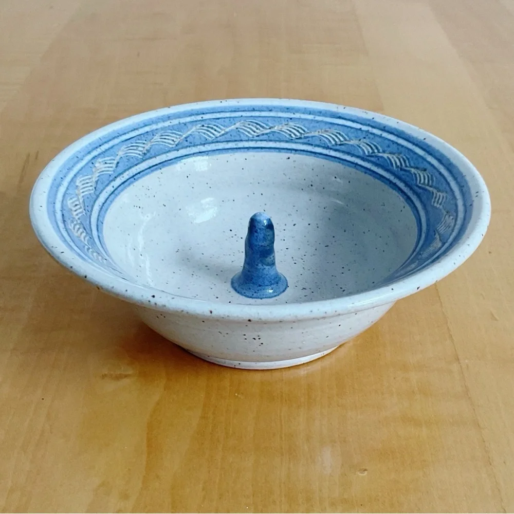 Vintage Studio Pottery Ring Holder Dish Signed Jamestown RI 1990